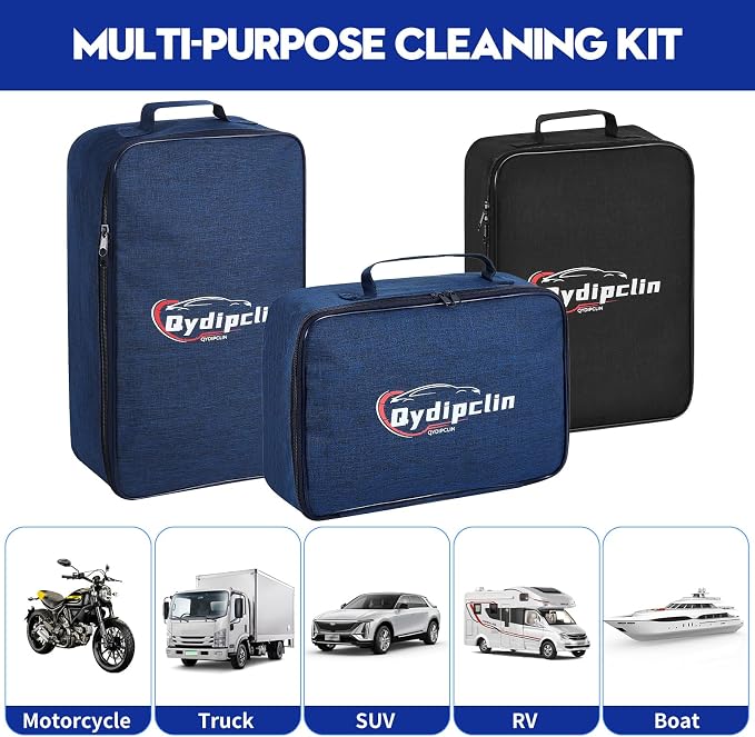 24Pcs Car Detailing Kit, Car Detailing Brush Set, Car Wash Cleaning Kit, Car Detailing Brushes, Professional Car Care Kit for Interior Exterior Wheels, Blue
