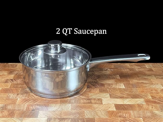 Concord Cookware 7-Piece Stainless Steel Cookware Set, includes Pots and Pans