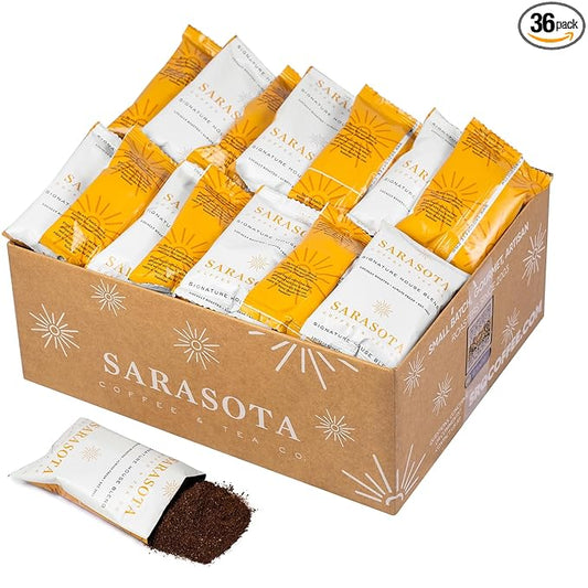 Coffee Packets, 2 oz Ground Coffee Packs, Breakfast Blend, 36 Count, Medium Roast Low Acid Mold Free Coffee, 3rd Party Tested, Premeasured for Office & Hospitality