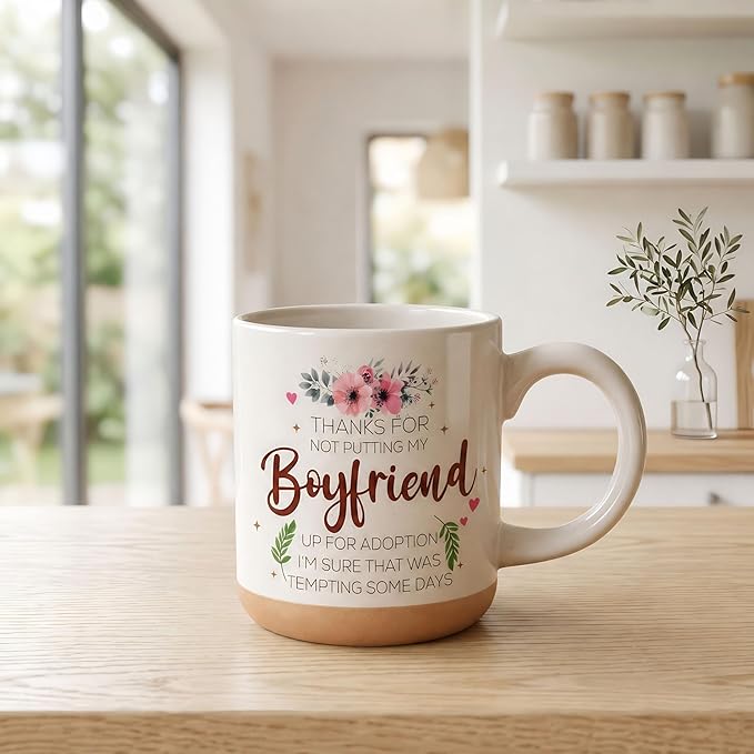 Boyfriends Mom Mothers Day Gift Mug, Boyfriends Mom Gfts, Mothers Day Gift for Boyfriendss Moms, Boyfriend Moms Gifts for Christmas, Birthday Gift, Flower Cups 13oz