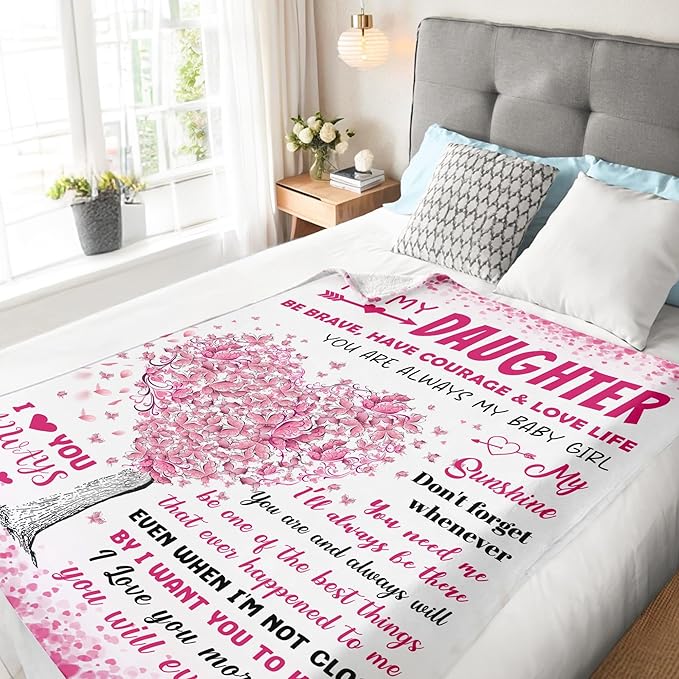 Mothers Day Blanket Gifts for Daughter - Daughter Gifts from Mom Dad - Daughters Birthday Gift - Gift for Teen Girls & Kids - Graduation Present for Daughter - to My Daughter‘s Blanket 50"X 60"
