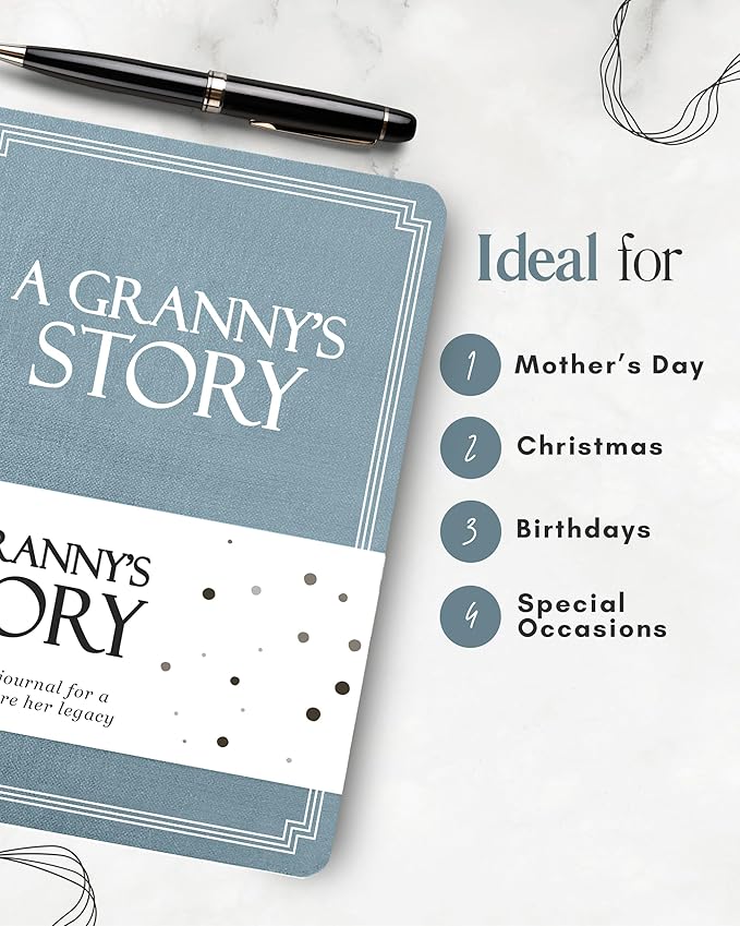 Granny's Life Story Journal (Hardcover): A Meaningful Keepsake for Granny to Share Her Journey & Memories, Book Includes 250+ Prompt Questions, Sentimental Gift for Mother's Day, Birthday, Christmas