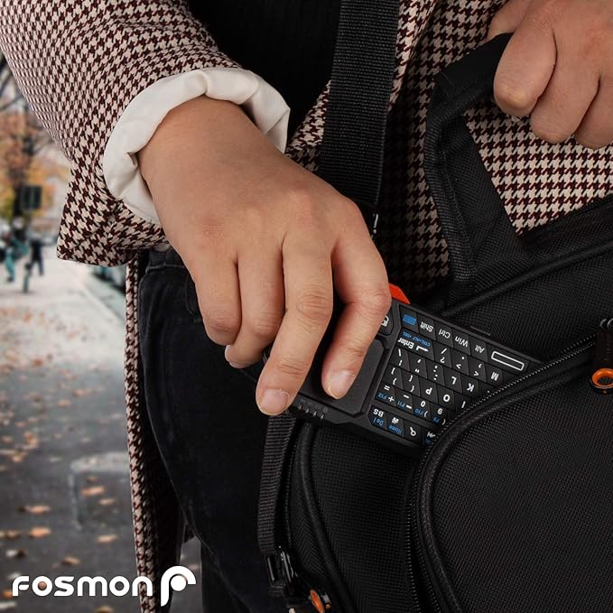 Fosmon Mini Bluetooth Keyboard (QWERTY Keypad), Wireless Portable with Touchpad, Compatible with Apple TV, Amazon Fire Stick, PS4, PS4 Pro, PS5, HTPC/IPTV, VR Glasses, Smartphones