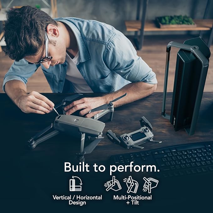 Vornado BXR Horizontal and Tower Fan, Multi-Position and Multidirectional High Velocity Fan, Pivoting Carry Handles, 20 Inch, Directs Cool Air Upward, Powerful Cooling, 3 Speed Settings, Black