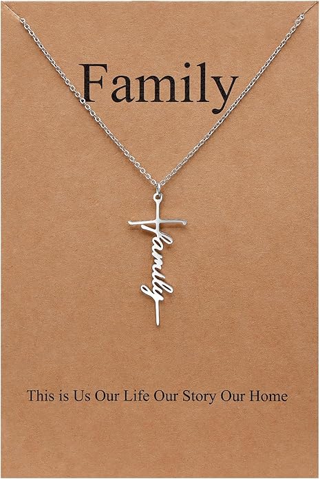 Lcherry Faith Cross Pendant Necklace for Women Religious Christian Jewelry Mother's Day Gifts for Women