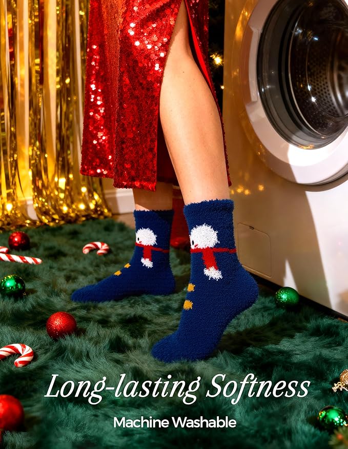 TEHOOK Warm & Cozy Gifts for Women, Fluffy Fuzzy Plush Sleeping Slipper Socks - Soft Warm Fabric