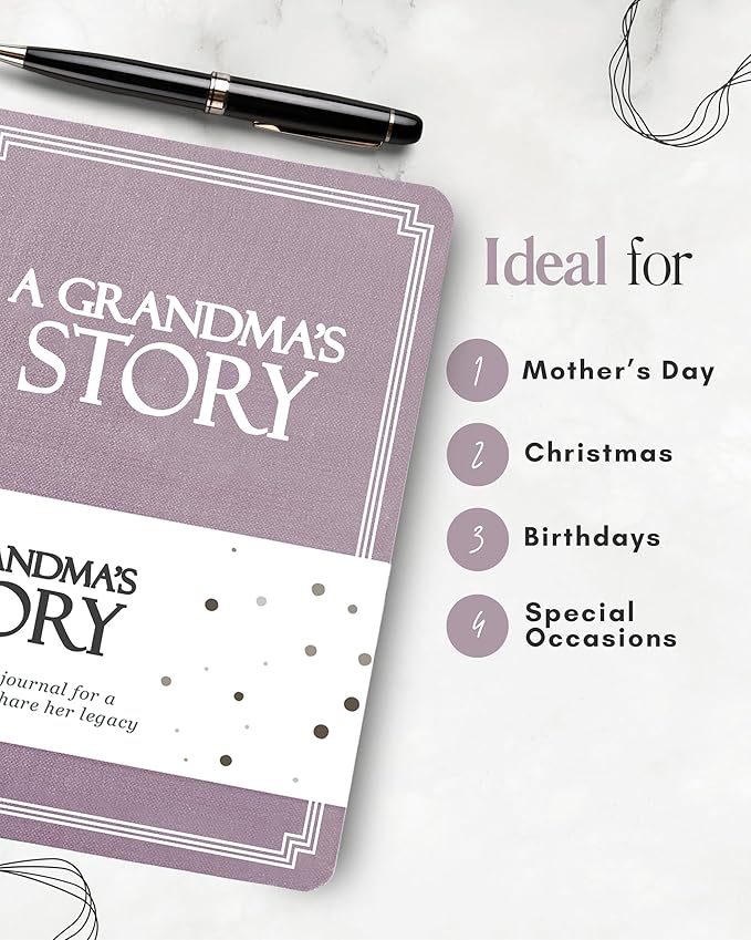 Grandma's Life Story Journal (Hardcover): A Meaningful Keepsake for Grandma to Share Her Journey & Memories, Book Includes 250+ Prompt Questions, Sentimental Gift for Mother's Day, Birthday, Christmas