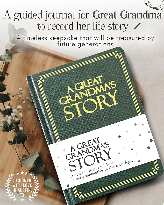 Great Grandma's Life Story Journal (Hardcover): A Meaningful Keepsake for Great Grandma to Share Her Journey & Memories, Book Includes 250+ Prompts, Great Gifts for Mother's Day, Birthday & Christmas