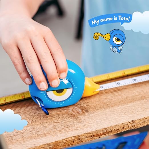 Handy Famm Kids Tape Measure & Safety Glasses Bundle – 2 8ft Bird Measuring Tape for Children, STEM DIY Learning Tool with 2 Safety Goggles, Ages 3+