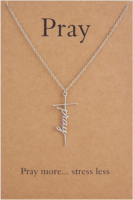 Lcherry Faith Cross Pendant Necklace for Women Religious Christian Jewelry Mother's Day Gifts for Women