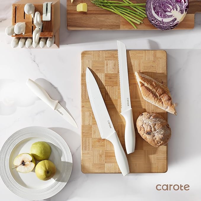 CAROTE 21Pcs Pots and Pans Set & 15Piece Knife Set