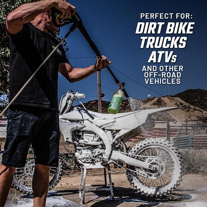 Slick Products Total Off-Road Wash Super Concentrate – Thick Foaming Car Wash Soap with Hybrid-Ceramic Formula for Dirt Bikes ATV UTV Trucks Jeeps and More – Foam Cannon Ready – 32 oz