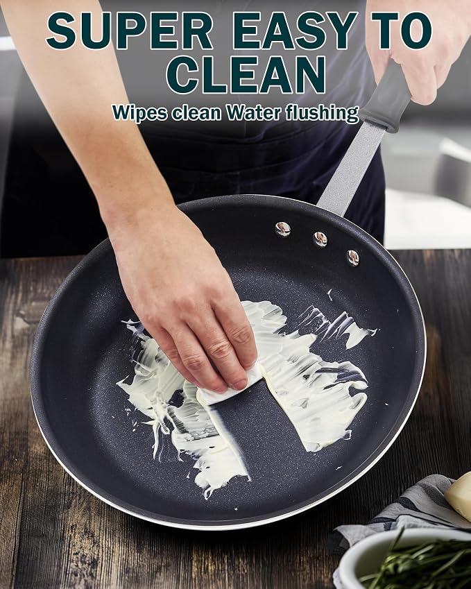 Cooks Standard Professional 12-Inch Nonstick Frying Pan, 30cm Large Non Stick Egg Omelette Pan, Heavy Duty Restaurant Style Everyday Wok Stir Fry Skillet, Dishwasher Safe