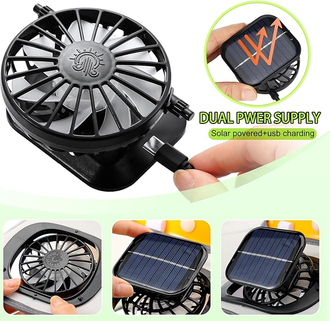 1 Set Sun Hard Hat Shade Full Brim Hard Hat Sun Visor with 2 Solar Fans and Neck Sunshade Cover UV Reflective Strap Arm Sleeves for Construction Workers Outdoor Protection(Light Grey)