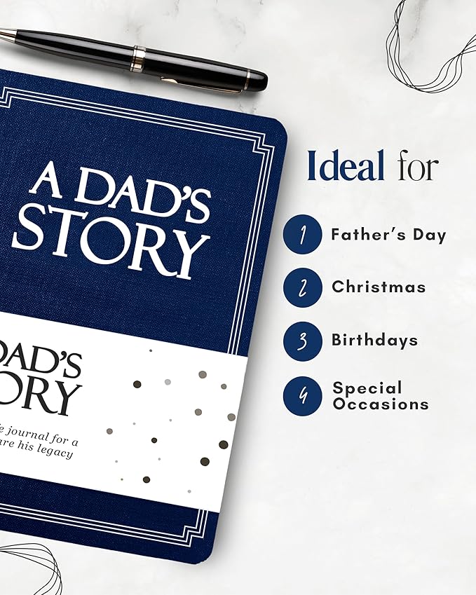 Dad's Life Story Journal (Hardcover): A Meaningful Keepsake for Dad to Share His Journey and Memories, Book Includes 250+ Prompt Questions, Sentimental Gifts for Father's Day, Birthday & Christmas