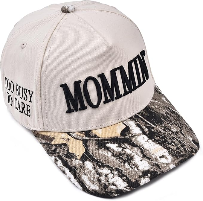 Womens Trucker Hat - with Mommin Embroidery Ponytail Fit - Mothers Day Great Gifts for Mom Wife Stepmom