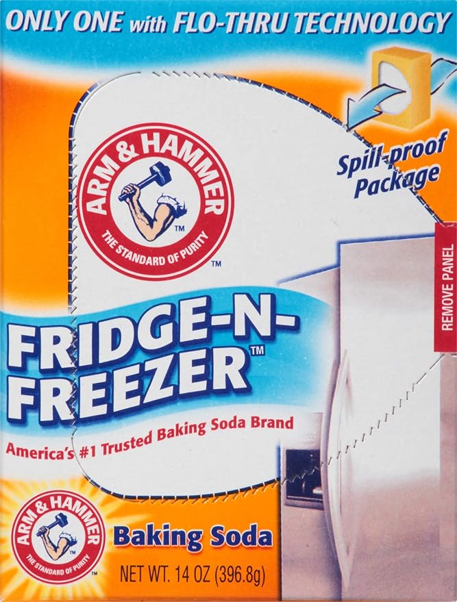 Arm & Hammer Baking Soda Fridge-n-Freezer Odor Absorber, Orange 14 oz, Pack of 24