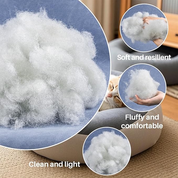 RAINFLOW Polyester Fiberfill Stuffing - 7.05oz Polyfill for Pillow Stuffing, Stuffed Animals and DIY Crafts, Firm Support Filling for Small Dolls, Cushions and Sewing Projects