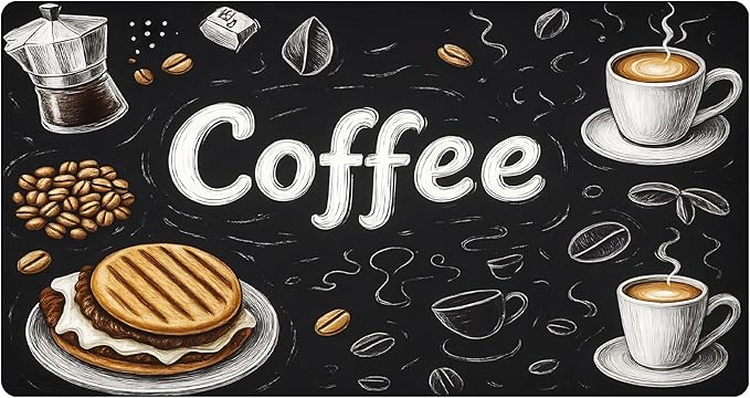 Coffee Mat 17"x32" - Extra Large Absorbent Non Slip Dish Drying Mat,Coffee Bar Accessories,Kitchen Counter Protector for Coffeemaker, Sink, Dining Decor