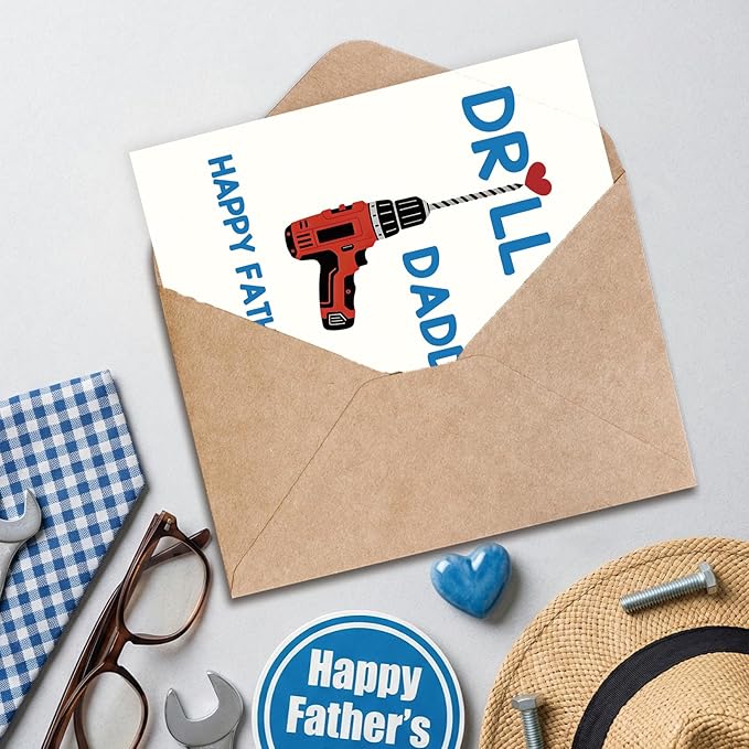 Fathers Day Card Gifts for Husband Boyfriend from Wife Girlfriend, Personalized Double-Sided, Minimalist Premium Design, Perfect Father's Day Decoration Ideas