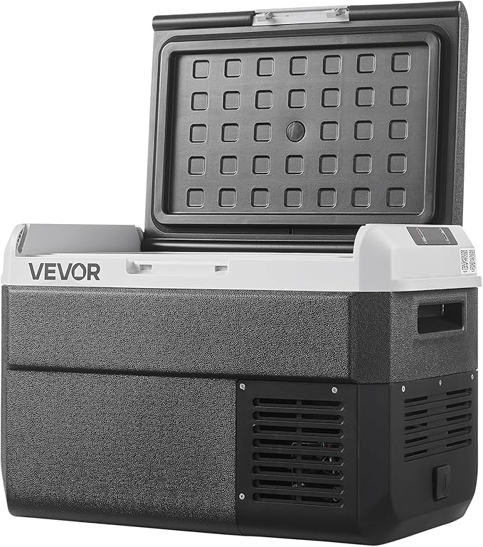 VEVOR 12 Volt Car Refrigerator, 26.4QT/25L Car Fridge, Portable Electric Freezer with -4℉ to 68℉ Adjustable Temp, 12/24V DC and 100-240V AC Compressor Cooler for Outdoor, Camping, RV