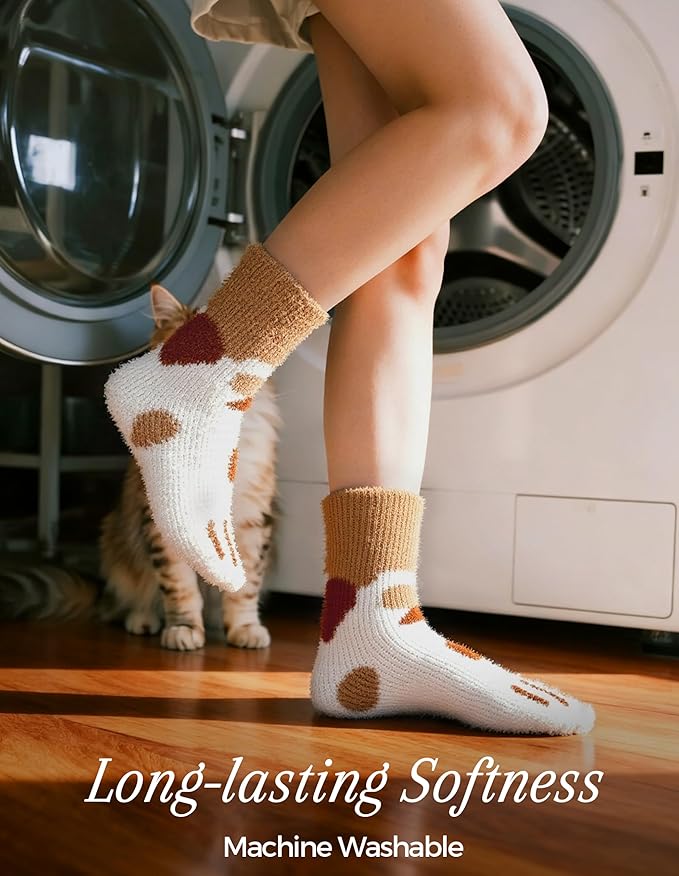 TEHOOK Warm & Cozy Gifts for Women, Fluffy Fuzzy Plush Sleeping Slipper Socks - Soft Warm Fabric