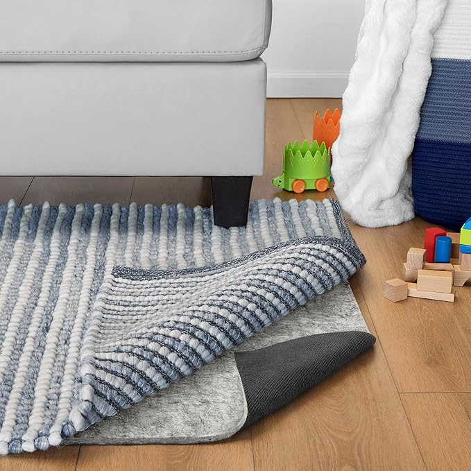 RUGPADUSA - Dual Surface - 3'x5' - 1/2" Thick - Felt + Rubber - Non-Slip Backing Rug Pad - Adds Comfort and Protection - for Hard Surface Floors