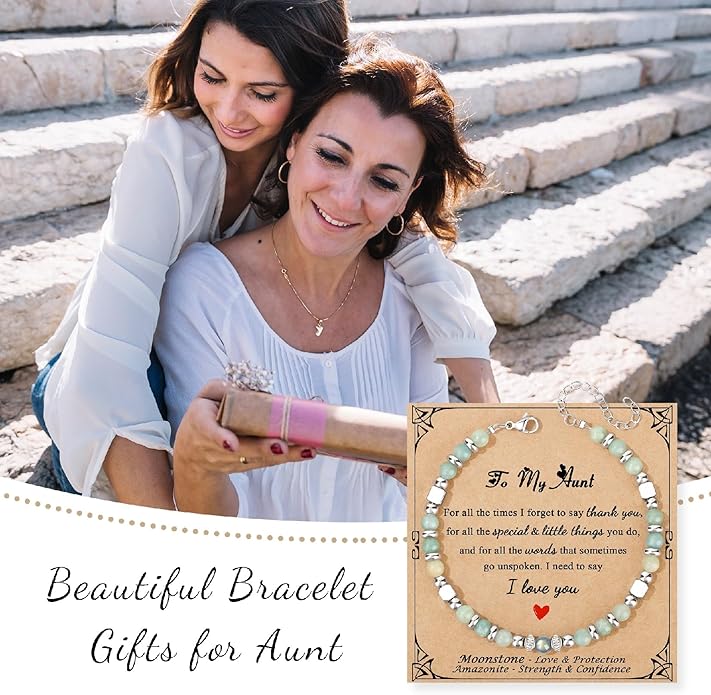 JoycuFF 𝗚𝗶𝗳𝘁𝘀 𝗳𝗼𝗿 𝗪𝗼𝗺𝗲𝗻 𝗠𝗼𝗼𝗻𝘀𝘁𝗼𝗻𝗲 𝗕𝗿𝗮𝗰𝗲𝗹𝗲𝘁 Amazonite Colorful Imperial Jasper Stainless Steel Beads Bracelets, Mothers Day Birthday Christmas Valentines Graduation Gifts