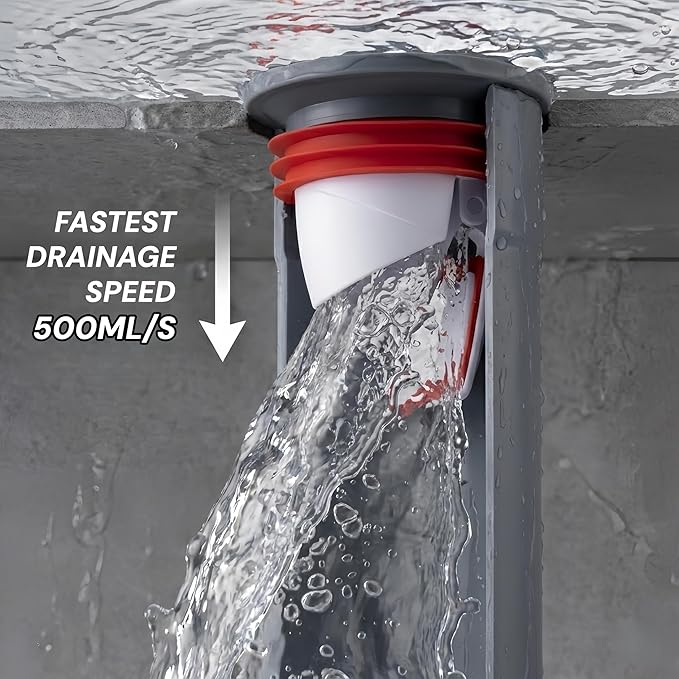 2 Inch Shower and Floor Drain Seal - Magnetic Backflow Preventer Core with Hair Catcher - Automatic Anti-Odor Check Valve for Bathroom, Basement, Laundry Room (2)