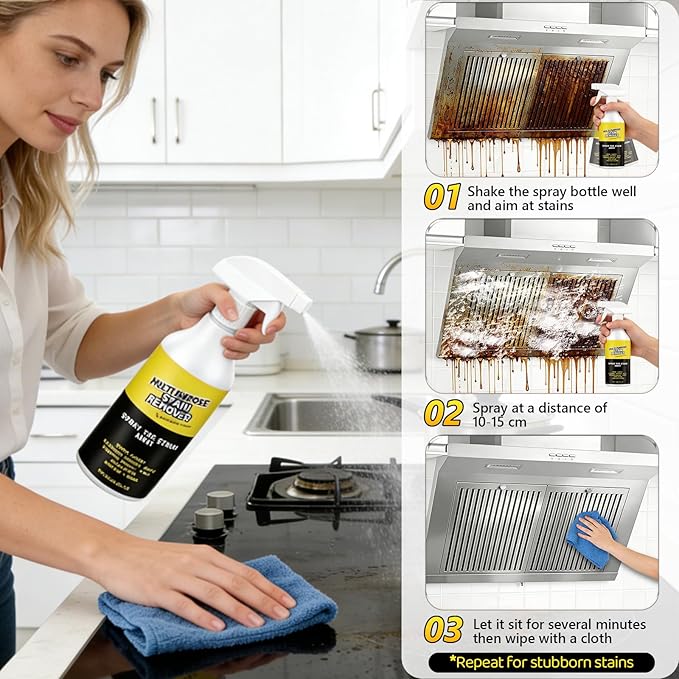 2Pcs Multi-Purpose Stain Remover, All Purpose Cleaner Spray, Powerful Cleaner Kitchen Multi-purpose Foam Cleaner Spray for Kitchens, Floors, Toilets and Cars (120ML)