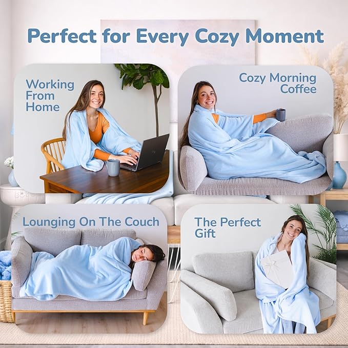 Super Blanky Wearable Blankets for Women, Adult Wearable Blanket Men, Mother's Day Gifts for Her, Wife Birthday Gift Ideas