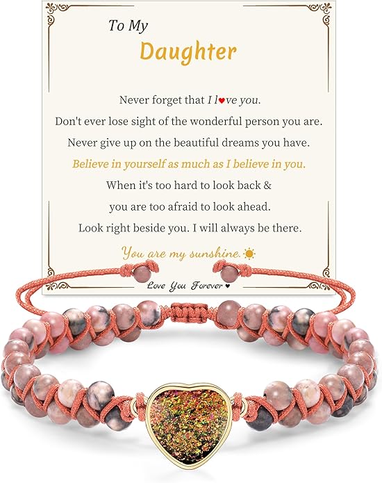 Mothers Day Gifts for Daughter Granddaughter, To My Mom Grandma Wife Girlfriend Sister Jasper Heart Bracelets Birthday Anniversary Christmas Stocking Stuffers Valentines Day Jewelry