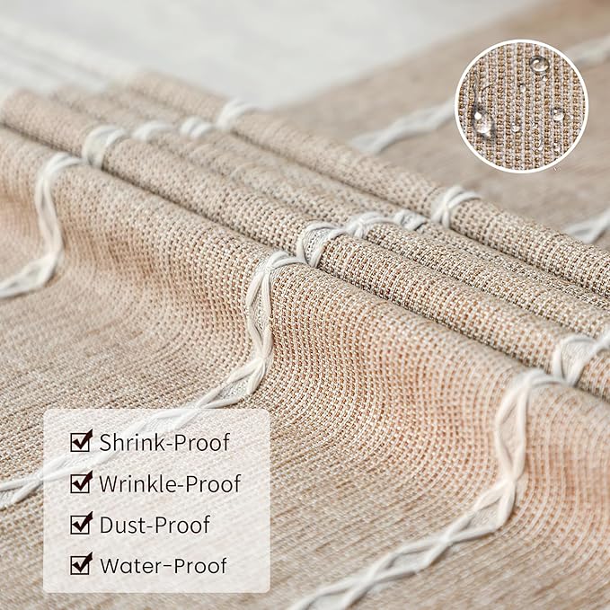 Deep Dream Tablecloths, Waterproof Table Cloth, Linens Wrinkle Free Anti-Fading, Rustic Table Cover Decoration for Kitchen Dinning Party (Rectangle/Oblong,55''x120'',10-12 Seats, Light Coffee)