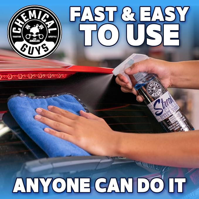 Chemical Guys CLD30016 Streak Free Glass & Window Cleaner (Works on Glass, Windows, Mirrors, Navigation Screens & More; Car, Truck, SUV and Home Use), Ammonia Free & Safe on Tinted Windows, 16 fl oz