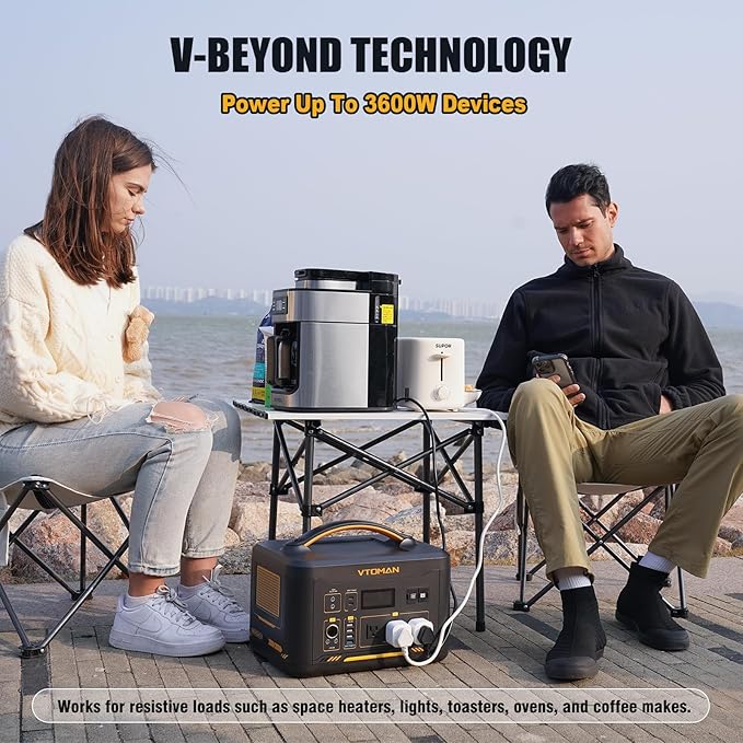VTOMAN 3096Wh Solar Generator with 200W Solar Panel & Extra Battery, 1800W (Peak 3600W) LiFePO4 Battery Large Capacity Portable Power Station for Power Outages, RV, Camping, Backup, Emergencies