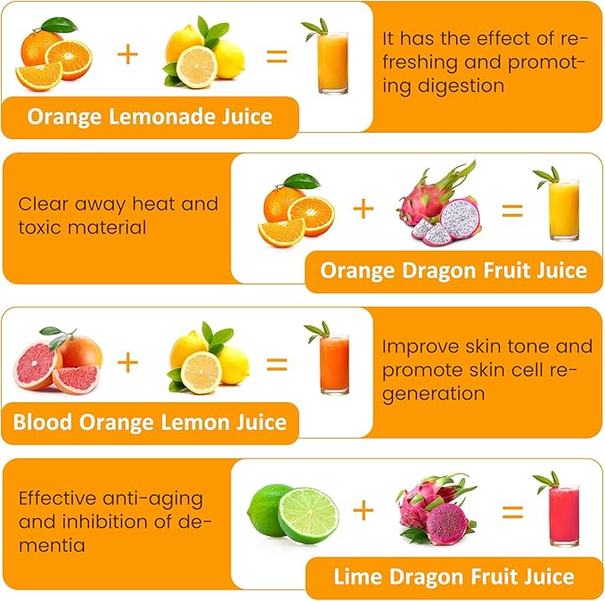 Dual-Head Electric Citrus Juicer, Electric Orange Juicer Machine with Built-in Cutter & Cleaning Brush, Portable Lemon Squeezer One Button Easy to Use for Kitchen