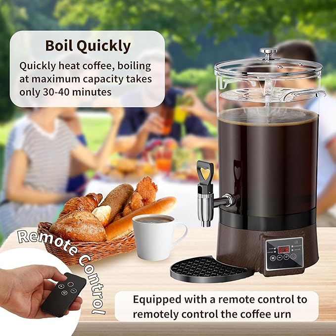 Commercial Coffee Urn Hot Beverage Dispenser Coffee Maker, Food-grade Plastic 26 L 170 Cups, Hot Chocolate Machine, Electric Percolator for Catering Hot Water for Hot Cocoa, Drink, Tea, Juice