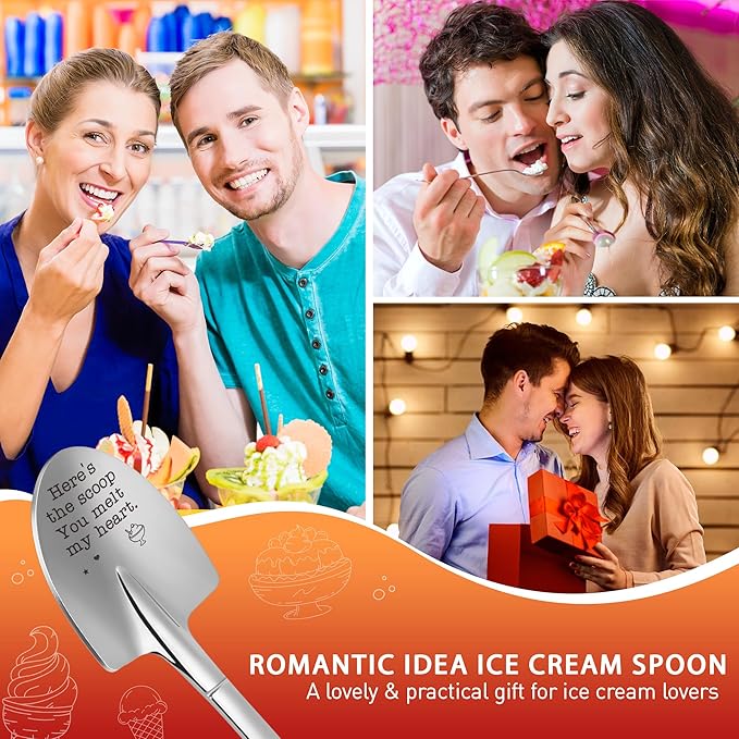 Funny Gag Ice Cream Shovel for Him Men Birthday Fathers Day Husband Dad, Easter Basket Stuffer for Ice Cream Lovers Boyfriend Girlfriend Wife Anniversary Mothers Day Ideas