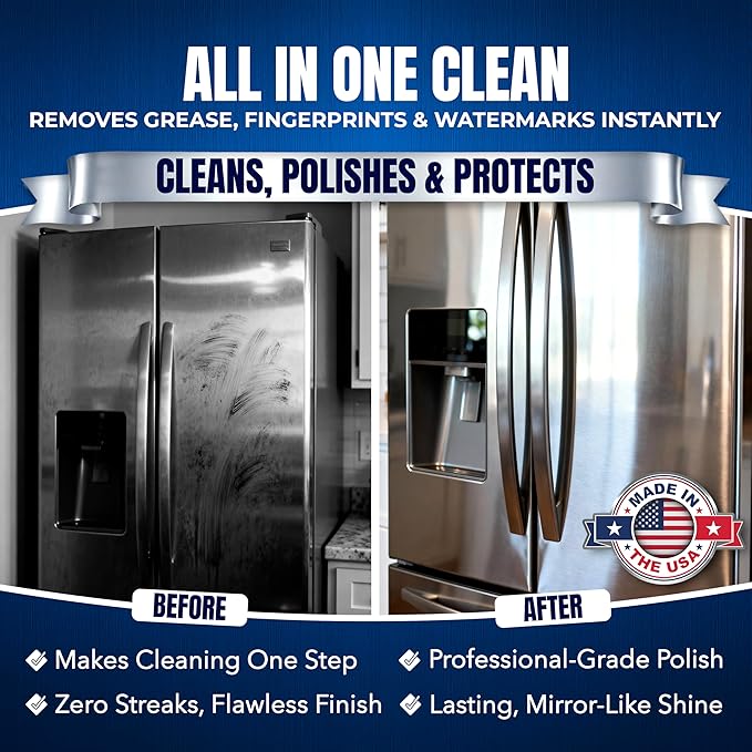 Sheila Shine 1 Gallon Stainless Steel Cleaner and Polish - Cleans, Polishes & Protects Kitchen Appliances, Refrigerators, Sinks, Ovens & Grills - Cleaner for Stainless Steel Appliances