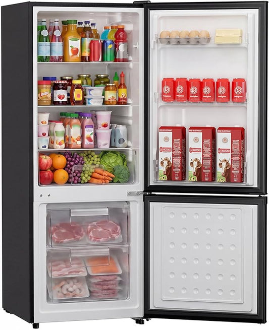 Upstreman 7.1 Cu.Ft Refrigerator with Bottom Freezer, Apartment Fridge with Freezer, Energy-efficient, Large Capacity, Adjustable Thermostat, Refrigerator for Apartment, Kitchen, Dorm(BM71)