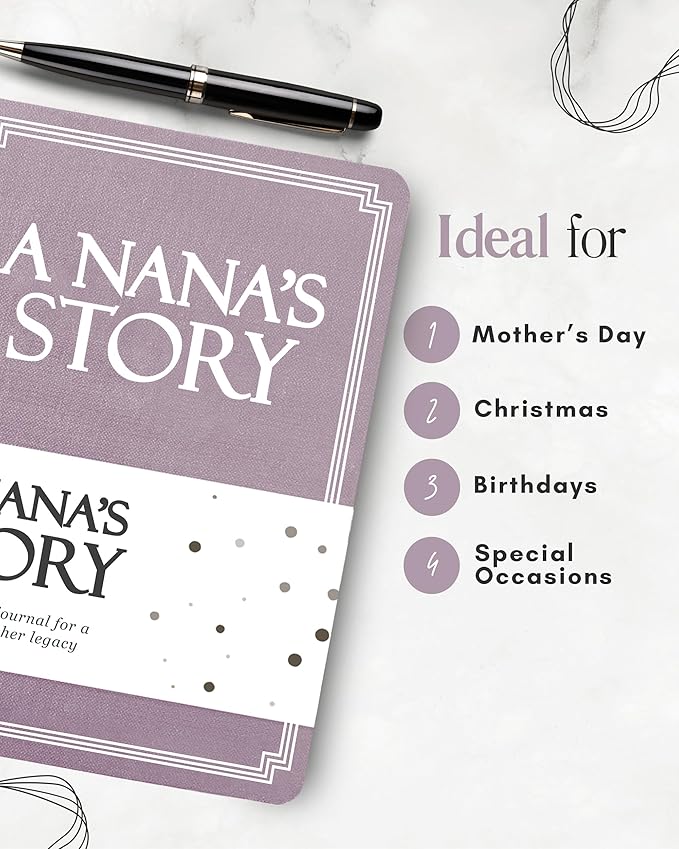 Nana's Life Story Journal (Hardcover): A Meaningful Keepsake for Nana to Share Her Journey and Memories, Book Includes 250+ Prompt Questions, Sentimental Gifts for Mother's Day, Birthday & Christmas