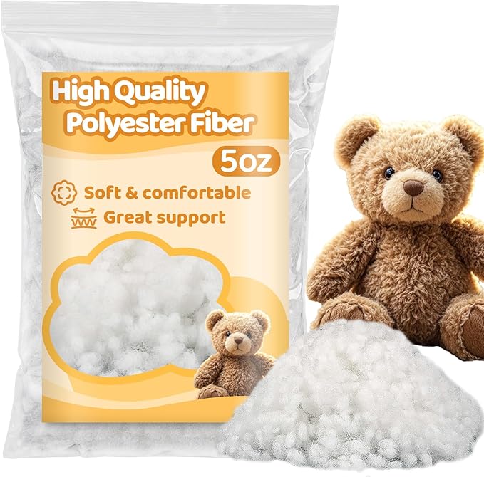 MAQIHAN Premium Polyester Fiberfill - High Resilience Stuffing for Stuffed Animals, Toys, Pillows, Cushions, Cloud Decorations & Mother's Day DIY Crafts, Machine Washable, 5.3 OZ