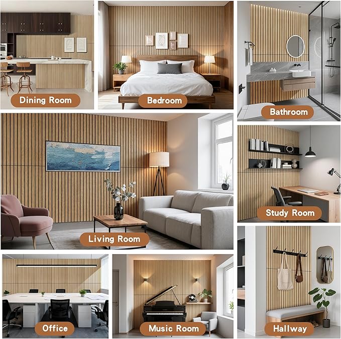 Wood Veneer Sound Panels, 10 Pack 47.2”x23.6” Wall Panels, Decorative Acoustic Panels for Walls, for Office,Home Theater,Studio,Living Room, Teak(Mitred)