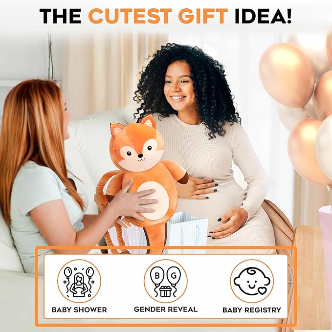 Little Family Baby Head Protector Backpack, Non-Toxic Hypoallergenic Toddler Head Protection Pillow for Falling, Secure, Durable, Fox (Orange)