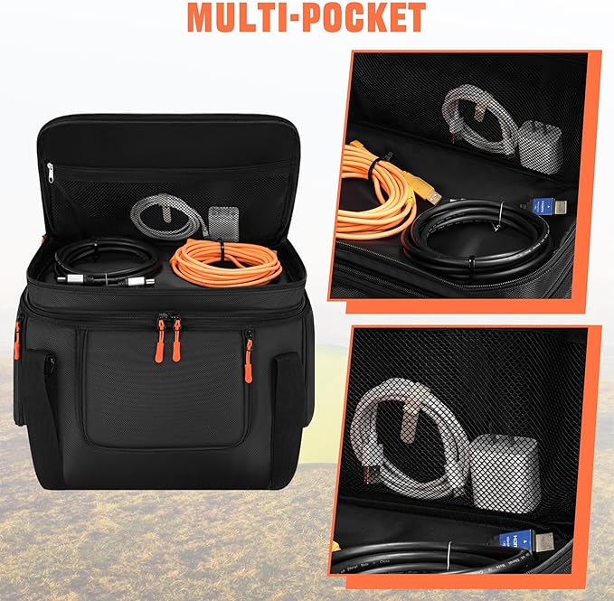 Carrying Case with Wheels Compatible with Jackery Explorer 1000 V2, Portable Power Station Travel Bag Padded for Explorer 1000 V2 with Detachable Trolley, Multi-pocket & Adjustable Shoulder Strap