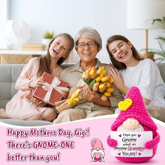 Grandma Gifts for Mothers Day - Funny Mother's Day Birthday Easter Basket Gnome Gift for Nana Gigi Mimi Grandmother from Granddaughter Grandson Grandkids, Grandparents Day Gnomes Present