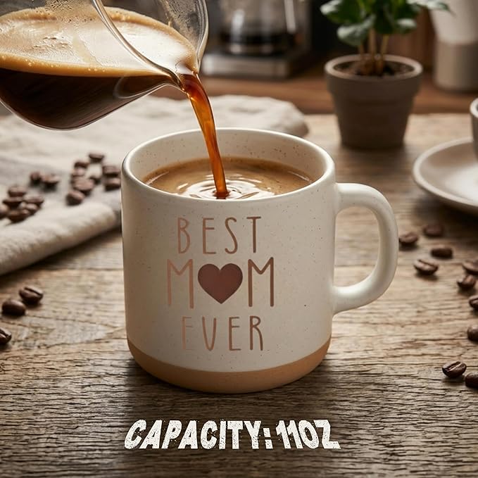 Mom Mug, Best Mom Ever Mug, Mothers Day Gifts from Daughter Son, Mother’s Day Gift for Mother from Child, Coffee Mug, Meaningful Mother Coffee Stoneware Mug