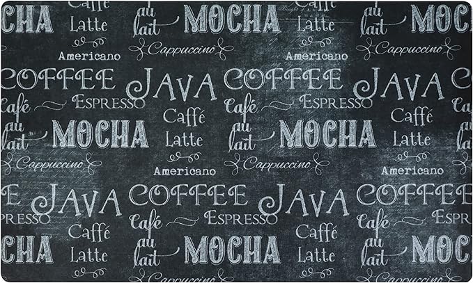 Drymate Coffee Maker Mat, (Coffee Station Bar Accessory) Protects Kitchen Countertops From Spills, Stains & Scratches, Absorbent, Waterproof, Washable (USA Made) (12” x 20”) (Java Chalkboard)