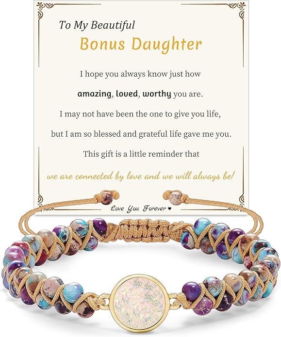 Mothers Day Gifts for Daughter Granddaughter, To My Mom Grandma Wife Girlfriend Sister Jasper Heart Bracelets Birthday Anniversary Christmas Stocking Stuffers Valentines Day Jewelry