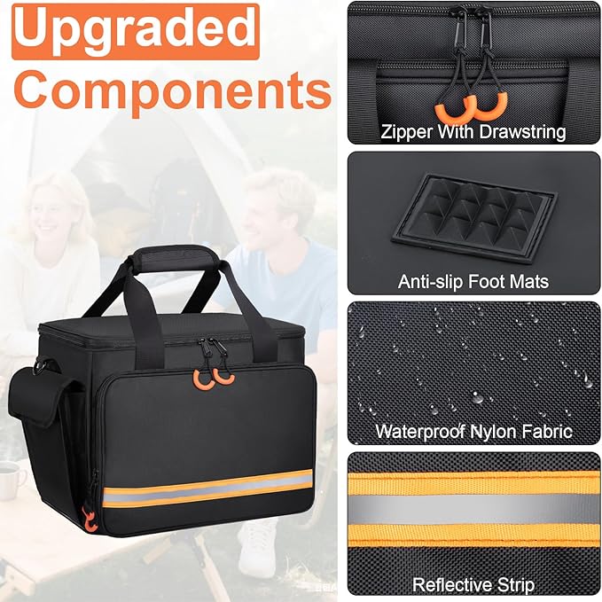 Portable Station Bag Compatible with Jackery Portable Power Station Explorer 500, With Plenty of Room for Accessories, Waterproof and Non-slip Bottom, and Abrasion-resistant Nylon Fabric